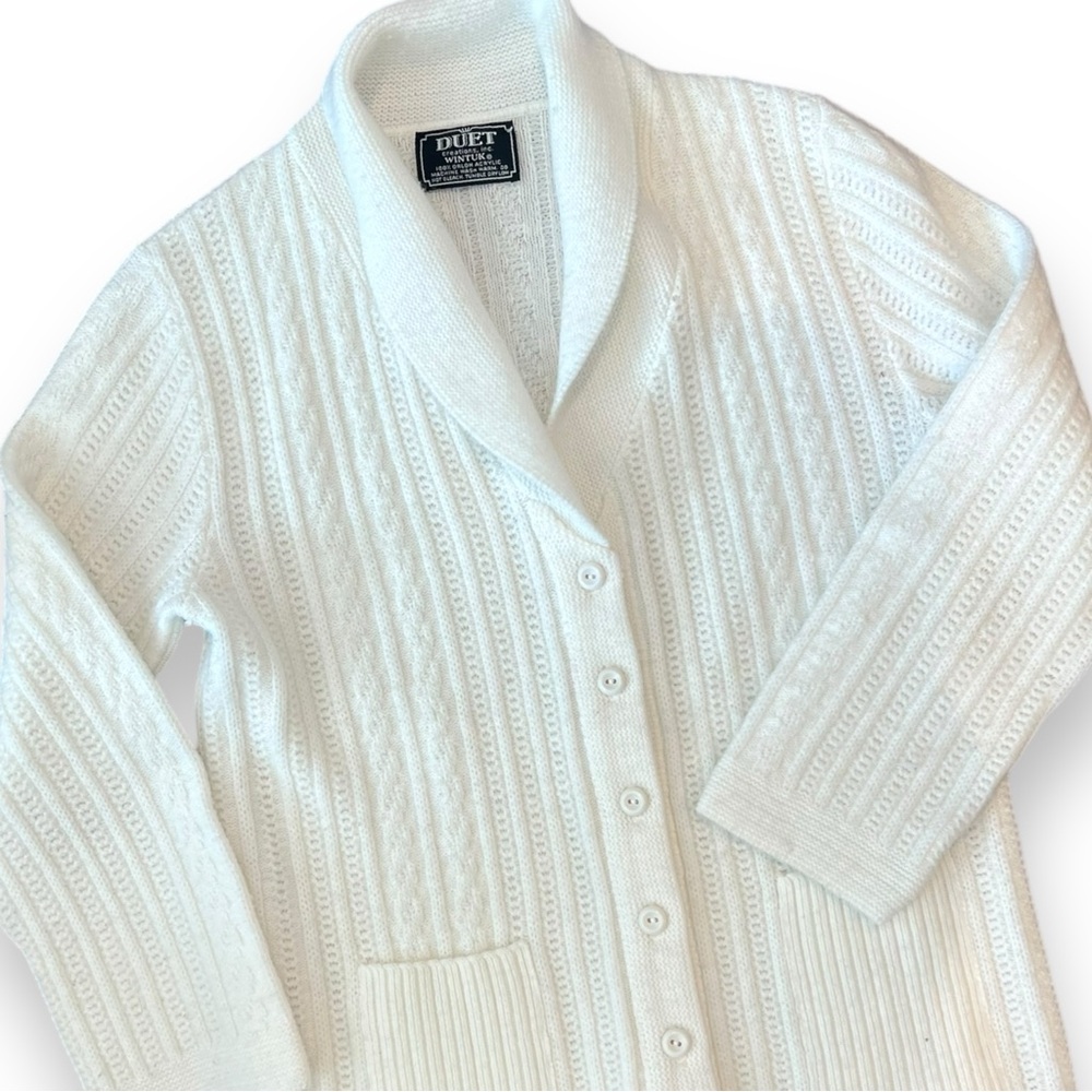 Vintage Wintuk 100% Orlon Acrylic White Cardigan